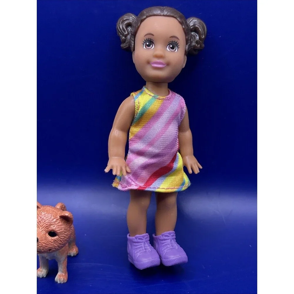 VTG Barbie Skipper Babysitters Inc Toddler Doll Rainbow Dress & Camper Puppy Dog